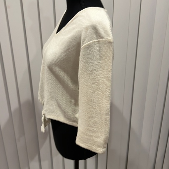 Madewell Texture & Thread Top Off White 3/4 Sleeve XXS - Picture 2 of 5